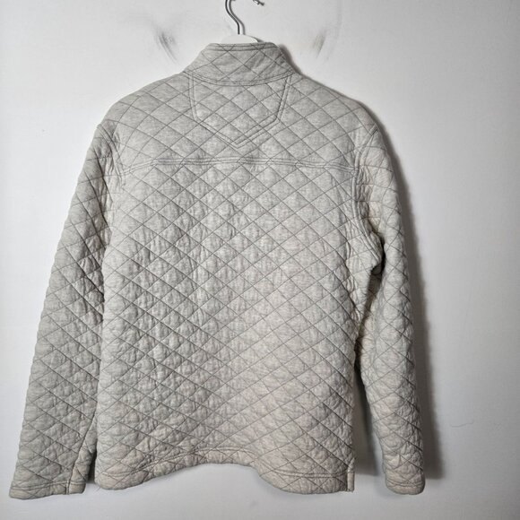 Eddie Bauer Men's Size M Quilted 1/4 Zip Pullover Sweatshirt Diamond Mock Taupe - Picture 4 of 11
